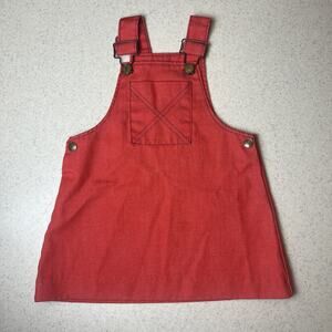 VTG Girls Buster Brown Red Overall Jumper Dress Size 3 Country Cottage Americana